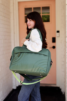 OLIVE PUFFER DUFFLE (READY TO SHIP OR PICK UP)