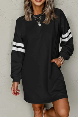 VARSITY LONG SLEEVE SWEATSHIRT DRESS (IN STOCK READY TO SHIP OR PICK UP)