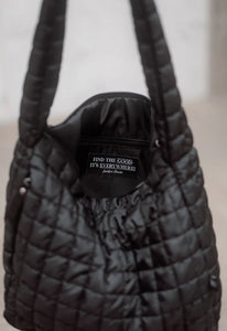 BLACK ON CLOUD NINE TOTE (READY TO SHIP OR PICK UP)