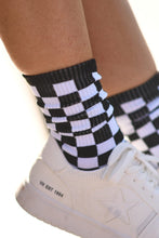 Load image into Gallery viewer, CHECKERED BLACK &amp; WHITE SOCKS (IN STOCK)