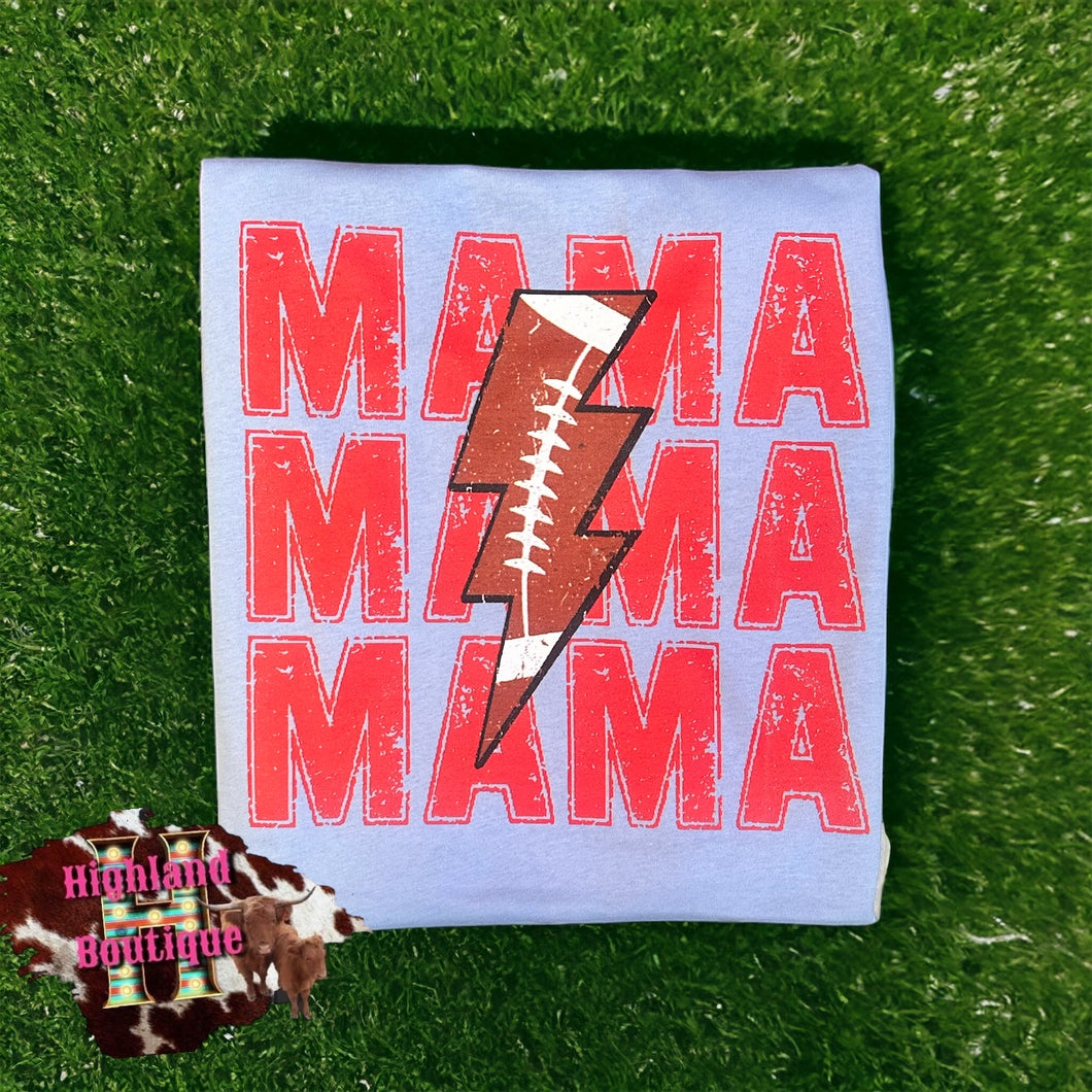 MAMA TEE (blue & with red letters)