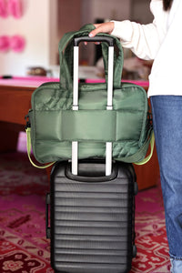OLIVE PUFFER DUFFLE (READY TO SHIP OR PICK UP)