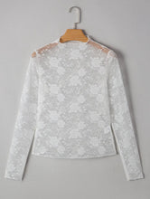 Load image into Gallery viewer, WHITE FLORAL MESH TOP (IN STOCK READY TO SHIP OR PICK UP)