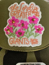 Load image into Gallery viewer, THE LORD IS GREATER CAMO CAP (Instock ready to ship or pick up)