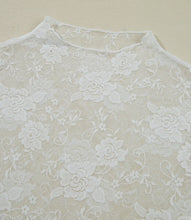Load image into Gallery viewer, WHITE FLORAL MESH TOP (IN STOCK READY TO SHIP OR PICK UP)
