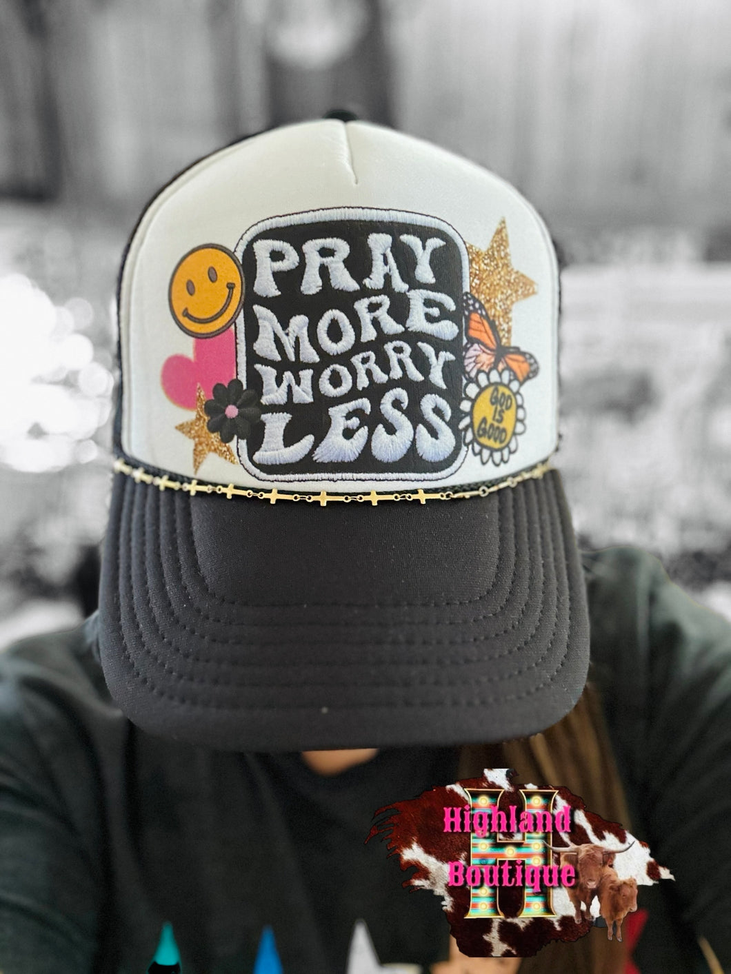 PRAY MORE WORRY LESS TRUCKER CAP