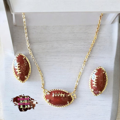 Football 🏈 necklace & earrings set