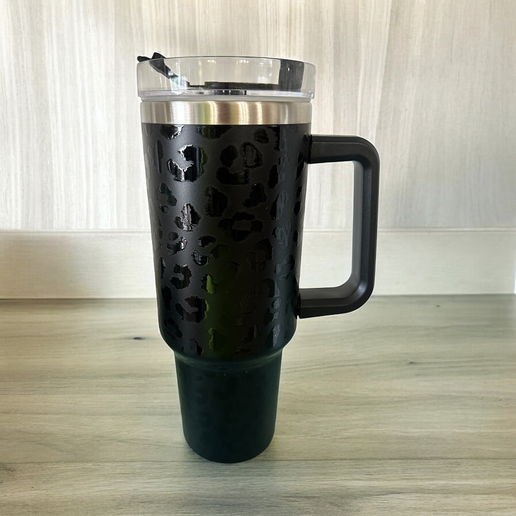 40oz TRAVELER TUMBLER BLACK CHEETAH