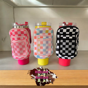 CHECKERED CUP POUCH