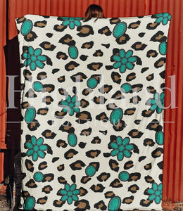 WILD IN TURQUOISE BLANKET (READY TO PICK UP OR SHIP)