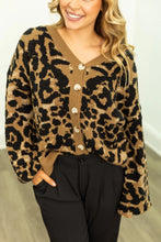 Load image into Gallery viewer, CROPPED LEOPARD CARDIGAN SWEATER (IN STOCK READY TO SHIP OR PICK UP)