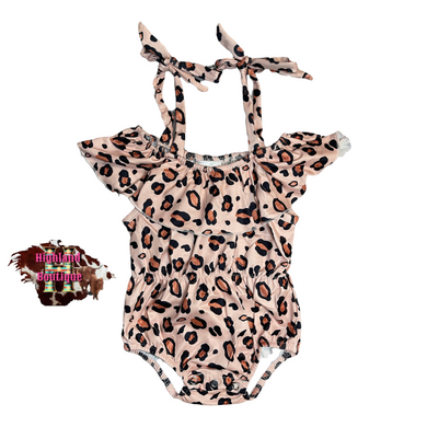 DUSTY PINK CHEETAH STRING ROMPER