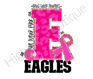 WE WEAR PINK E EAGLES TEE