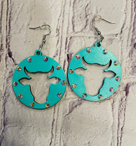 ROUND BOVINE SILHOUETTE EARRINGS