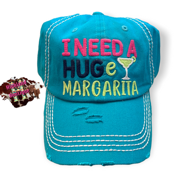 I NEED A HUGE MARGARITA CAP (turquoise)