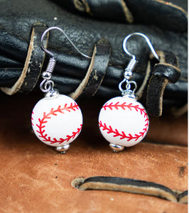 BASEBALL WOOD EARRINGS