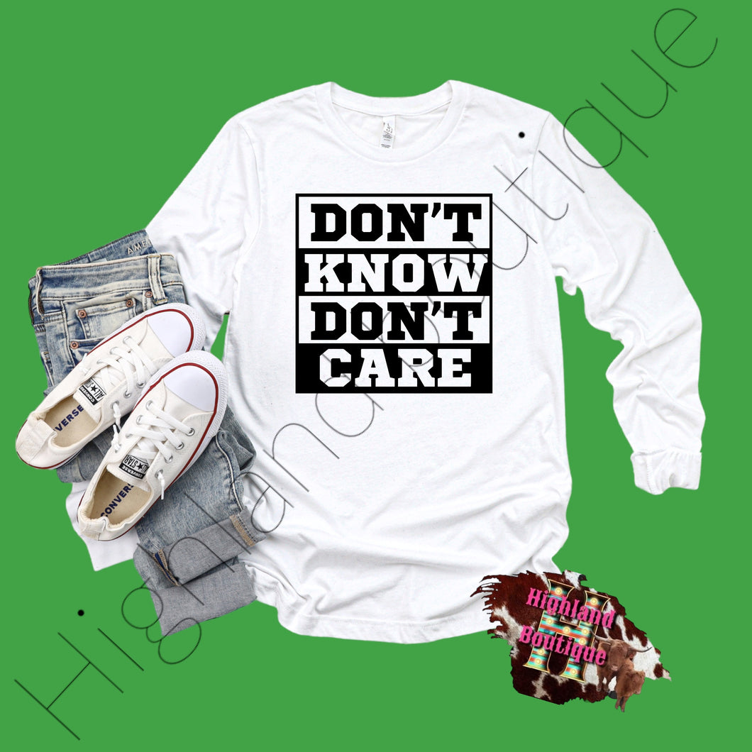 DON'T KNOW DON'T CARE (PRE-ORDER)