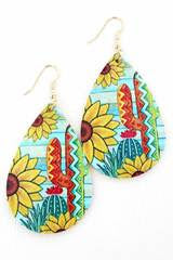 Sunflower Desert Teardrop Earrings