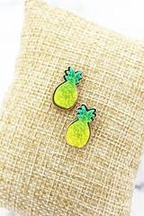 Pineapple Druzy Stud Earrings